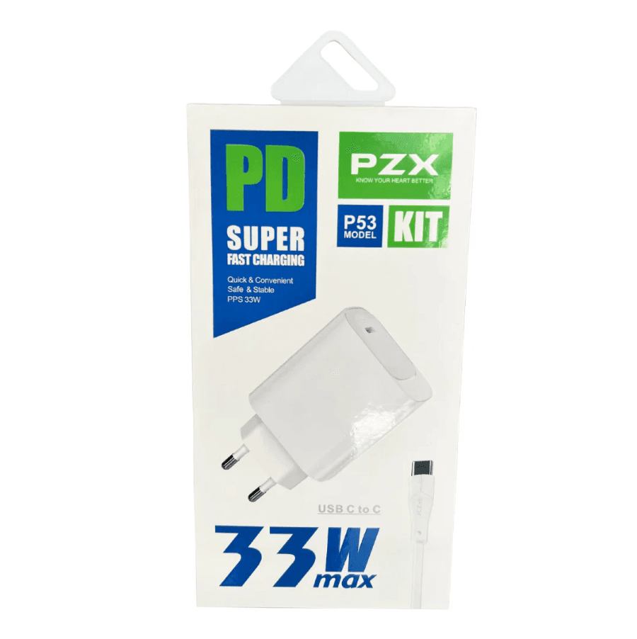 Chargeur PZX P53 PD33W Rapide Avec Cable USB-C