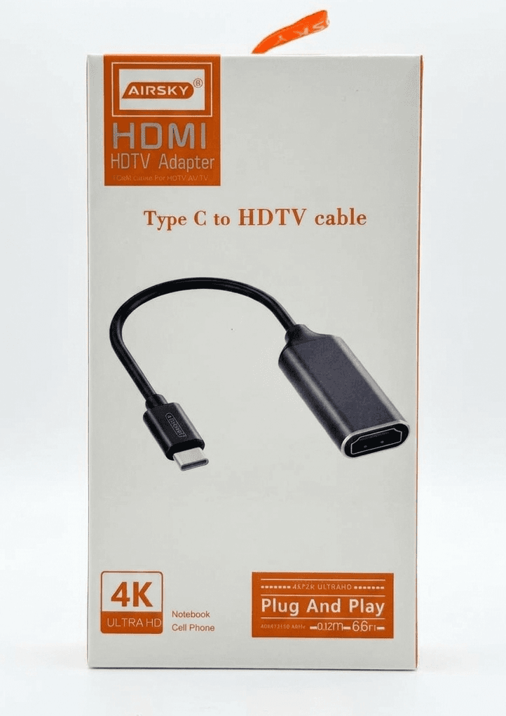 Cable Adaptateur Airsky HC-03 USB-C vers HDMI HDTV - Noir