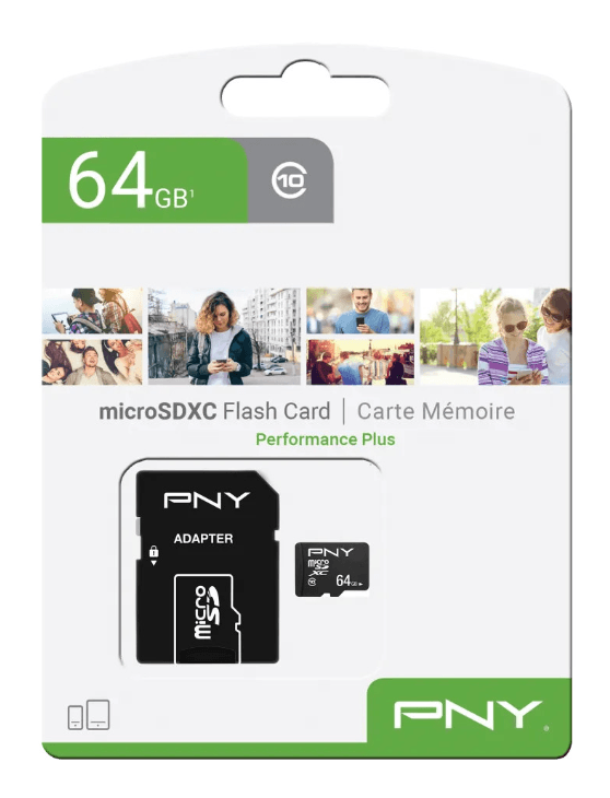 Carte Mémoire PNY 64GB Class 10 avec Adaptateur