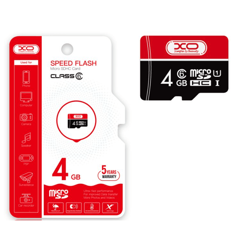 Carte mémoire XO 4Go micro SD Class 6 – CL10